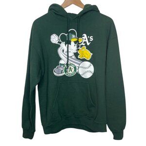 GILDAN | Unisex Oakland Athletics Mickey Mouse Long Sleeve Hoodie | Size M